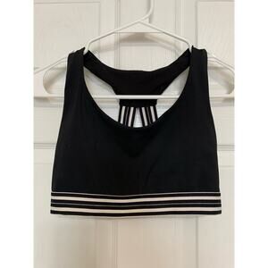 Athleta black and white contrast strap sport bra